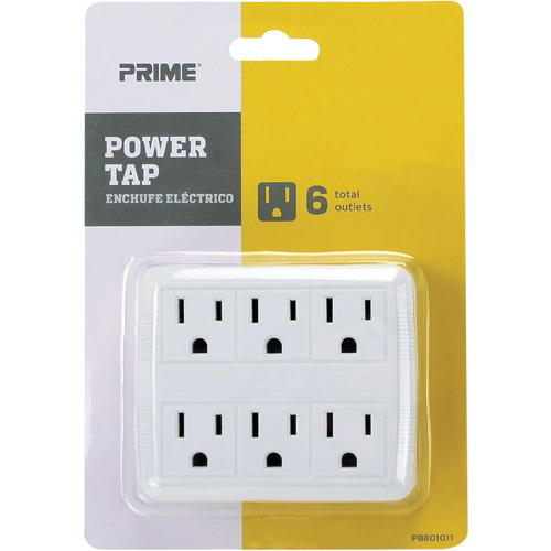 Power Tap, 6 Outlet(s), 15 A, 1875 W, 125 V