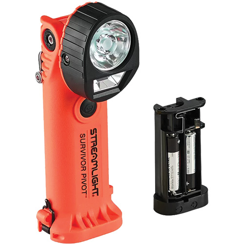 Survivor Pivot<sup>®</sup> Flashlight with Battery Carrier, LED, 325 Lumens, Rechargeable Batteries