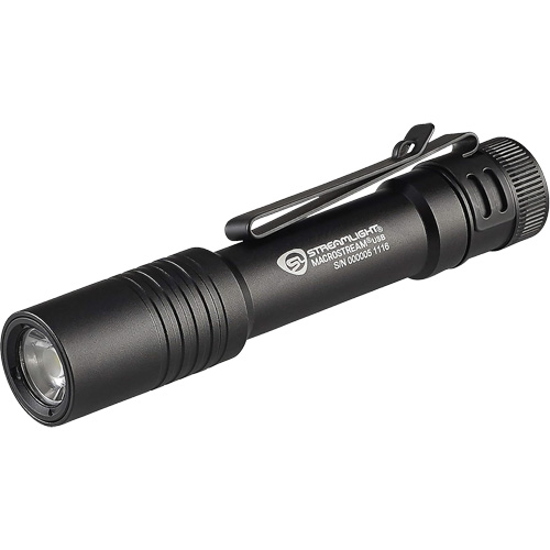 Macrostream<sup>®</sup> USB Personal Flashlight, LED, 500 Lumens, Rechargeable Batteries
