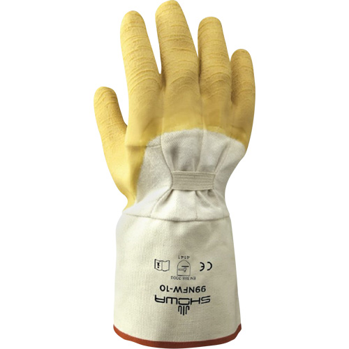 99NFW Heavy-Duty Gloves, 10/Large, Rubber Latex Coating, Cotton Shell