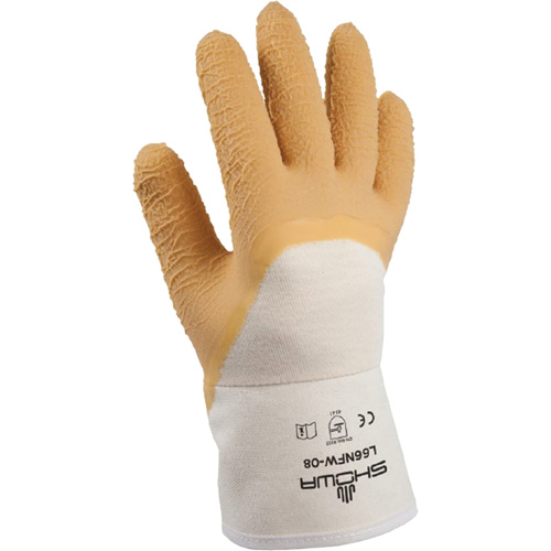 L66NFW General-Purpose Gloves, 8/Small, Rubber Latex Coating, Cotton Shell