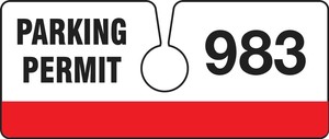 Hanging Parking Permits - Horizontal