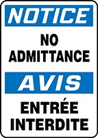 BILINGUAL SAFETY SIGN - FRENCH