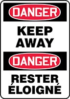 Bilingual OSHA Danger Safety Sign: Keep Away