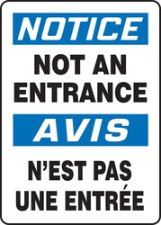 Bilingual OSHA Safety Sign: Not An Entrance