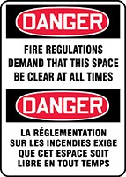 BILINGUAL SAFETY SIGN - FRENCH