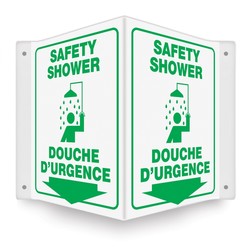 Bilingual Projection™ Sign: Safety Shower (Arrow)