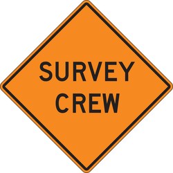 Roll-Up Construction Sign: Survey Crew
