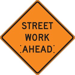 Roll-Up Construction Sign: Street Work Ahead