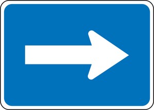 General Service Sign: Auxiliary Horizontal Directional Arrow
