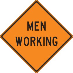 Rigid Construction Sign: Men Working