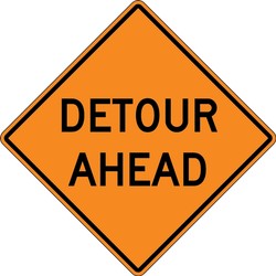 Rigid Construction Sign: Detour Ahead