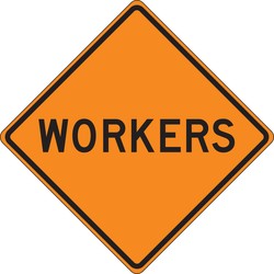 Rigid Construction Sign: Workers