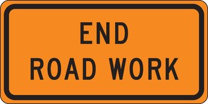 Rigid Construction Sign: End Road Work