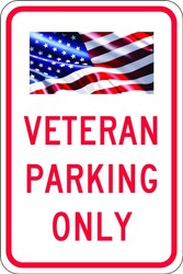 Parking Signs: Veteran Parking Only