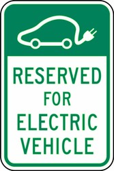 Traffic Sign: Reserved For Electric Vehicle