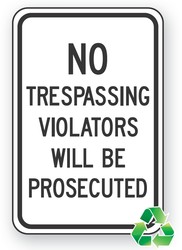 Recycle-Grade Facility Traffic Signs