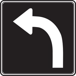 TRAFFIC SIGN - LANE TURNS LEFT
