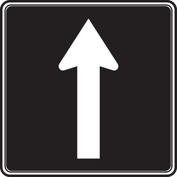 TRAFFIC SIGN - LANE STRAIGHT ONLY