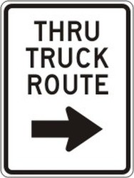 Facility Traffic Sign: Thru Truck Route, (Right Arrow)