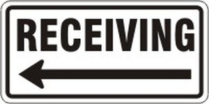 Facility Traffic Sign: Receiving (Left Arrow)