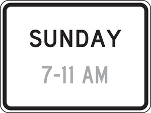 Semi-Custom Intersection Sign: Sunday (Enter Time)