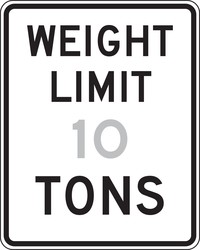 Semi-Custom Truck Restriction Sign: Weight Limit _ Tons