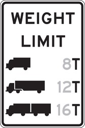 Semi-Custom Truck Restriction Sign: Weight Limit _ T