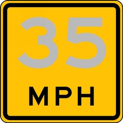 Speed Limit Sign: Advisory Speed Plaque