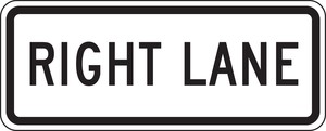 Lane Guidance Sign: Right Lane