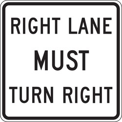 Lane Guidance Sign: Right Lane Must Turn Right
