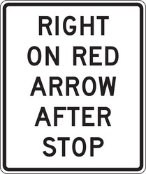 Intersection Sign: Right On Red Arrow After Stop