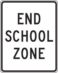 Bicycle & Pedestrian Traffic Safety Signs: End School Zone