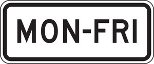 Bicycle & Pedestrian Sign: Mon-Fri