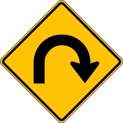 Direction Sign: Hairpin Curve