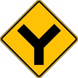 Intersection Warning Sign: Y-Intersection