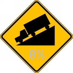 Semi-Custom Surface & Driving Conditions Sign: Hill (Grade)