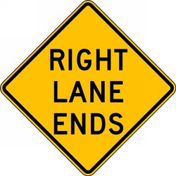 Lane Guidance Sign: Right/Left Lane Ends