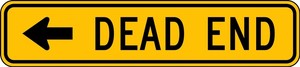 Lane Guidance Sign: Dead End (Arrow)