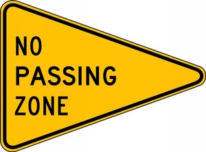 Traffic Pennant Sign: No Passing Zone