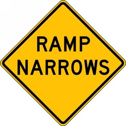 Lane Guidance Sign: Ramp Narrows