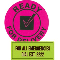 Self-Adhesive Fluorescent Vinyl Labels: Circles