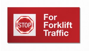 Indoor Blinker LED Signs: Stop For Forklift Traffic