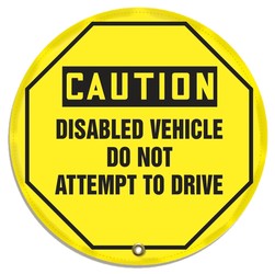 OSHA Caution Steering Wheel Message Cover: Disabled Vehicle Do Not Attempt To Drive
