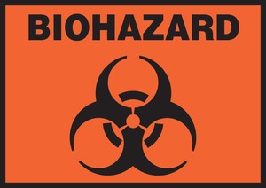 NO HEADER - BIOHAZARD (W/GRAPHIC) | MATERIAL - UNIT OF MEASURE: Adhesive Vinyl - 5 pack, SIZE: 3 1/2" x 5"