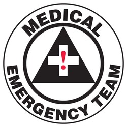 HARD HAT/HELMET DECAL - MEDICAL EMERGENCY TEAM | SIZE: 2 1/4", MATERIAL: Adhesive Vinyl