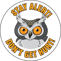 Hard Hat Stickers: Stay Alert! Don't Get Hurt!