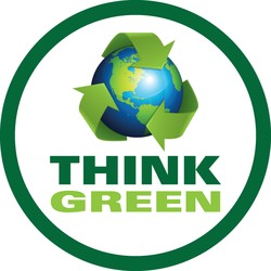 Hard Hat stickers: Think Green