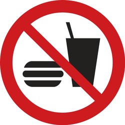 ISO Prohibition Safety Label: No Eating Or Drinking (2011)