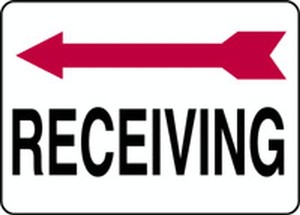 Safety Sign: (Left Arrow) Receiving
